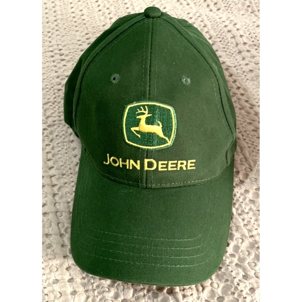 John Deere Hat Cap Green Adjustable Strapback Dad Embroidered 100% Cotton
